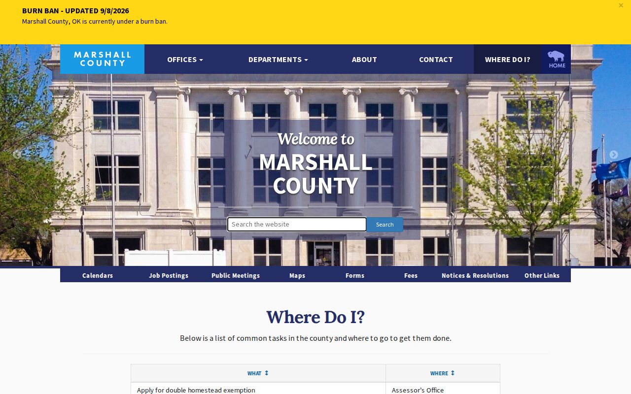 Marshall County warrant records county routing information
