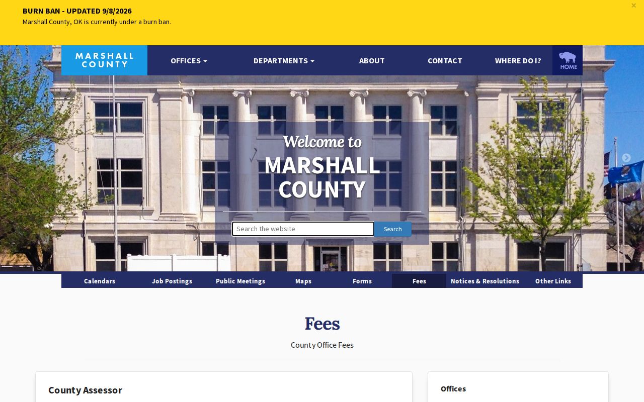 Marshall County warrant records public records fee information