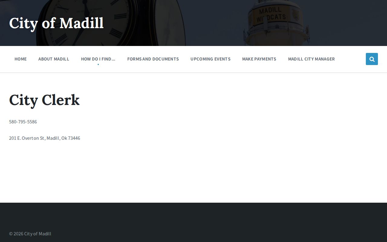 Madill warrant records official city routing and services