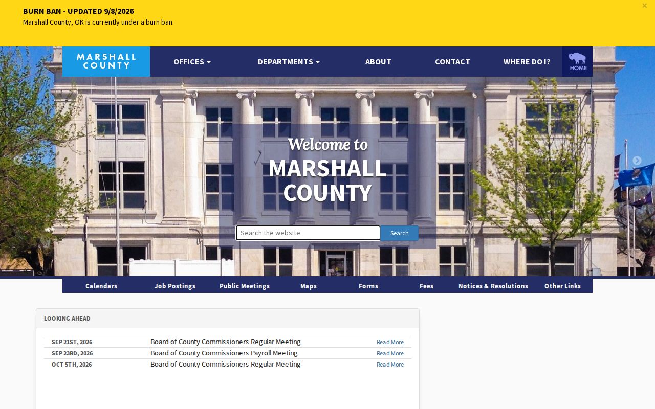 Marshall County official county information for municipal court routing